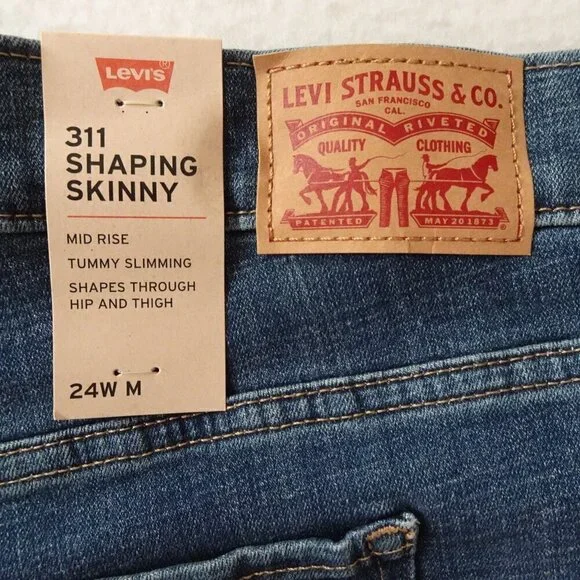 Levi's 311 Skinny Jeans Women's Plus Size 24W Blue Denim Stretch Shaping - Picture 7 of 13